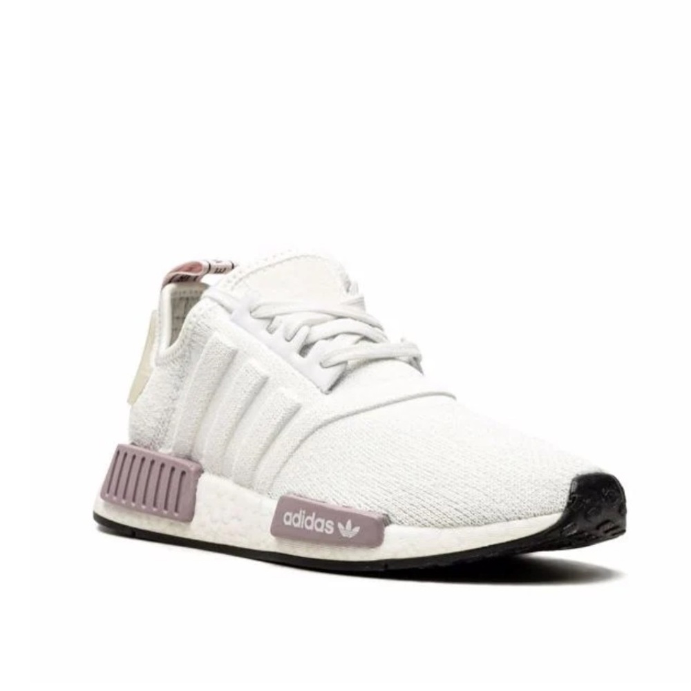 Adidas- white and lavender sneaks- size 6